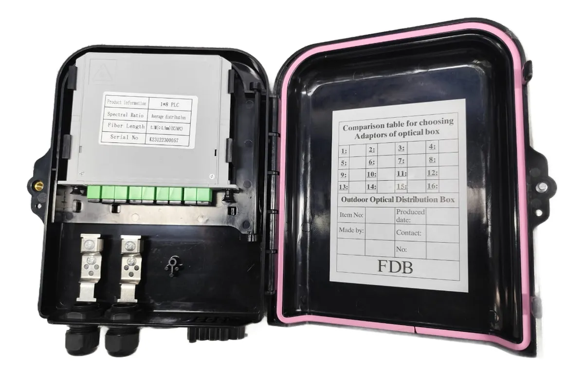 Imagen del Producto: CAJA F.O NAP 1X8 CON SPLITTER SC APC en Area Electric