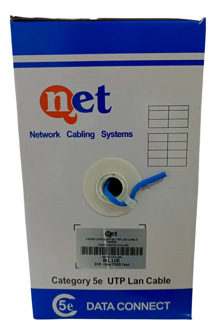 Imagen del Producto: CABLE CAT 5E UTP CCA 24 AWG AZUL en Area Electric
