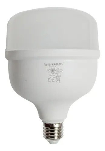 Imagen del Producto: BOMBILLO LED IND T120 40W E27 FROSTED 6400K EVERGREEN en Area Electric