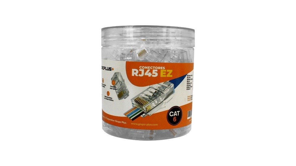 Imagen del Producto: CONECTOR RJ45 EZ PASANTE + CAT6 100u WIREPLUS en Area Electric