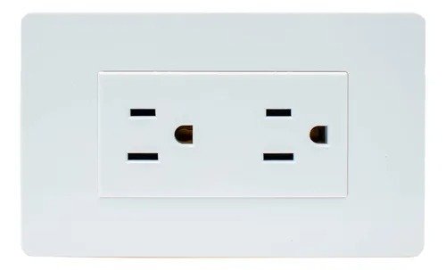 Imagen del Producto: TOMACORRIENTE DOBLE CON TIERRA 127-250V BLANCO PEGUER en Area Electric