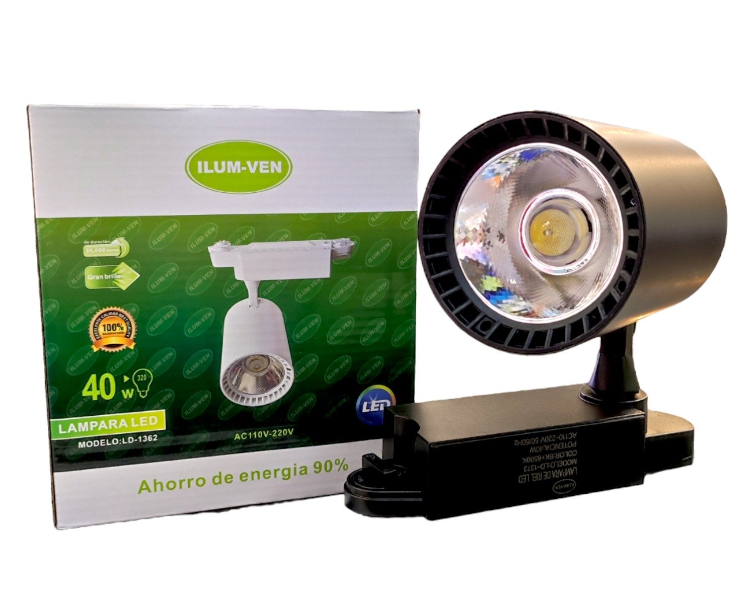 Imagen del Producto: LAMPARA PARA RIEL 40W NEGRA 4000K AA en Area Electric