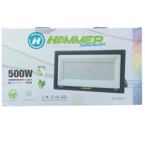 Imagen del Producto: REFLECTOR RGB+WHITE HAMMER 500W 85-265V CONTROL INCLUIDO HAMMER en Area Electric