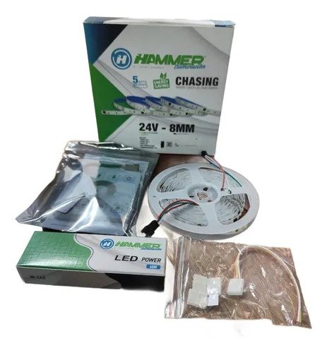 Imagen del Producto: CINTA LED CHASING 8MM 3500K 24V 2835  ROLLO 5 M INCLY CONTROL HAMMER en Area Electric