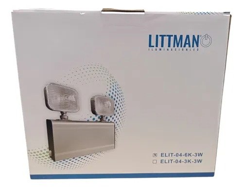 Imagen del Producto: LAMPARA LED DE EMERGENCIA 3W 6K OREJONA GRIS LITTMAN en Area Electric
