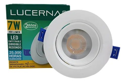 Imagen del Producto: EMPOTRABLE DIRIGIBLE REDONDO LED 7W 3CCT 100-240V LUCERNA en Area Electric