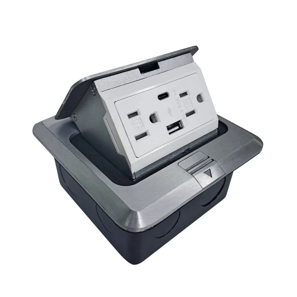 Imagen del Producto: TOMACORRIENTE DOBLE PARA EMPOTRAR + USB + TIPO C - IGOTO en Area Electric