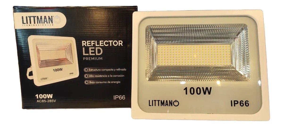 Imagen del Producto: REFLECTOR LED 100W MULTIVOLTAJE 85-265V LITTMAN en Area Electric