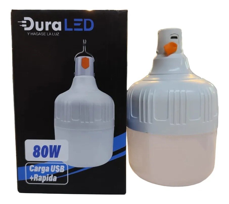 Imagen del Producto: BOMBILLO RECARGABLE USB 80W - DURALED en Area Electric