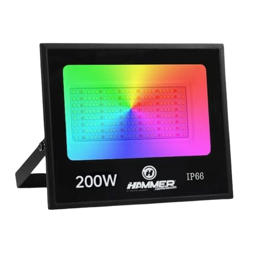 Imagen del Producto: REFLECTOR RGB+WHITE HAMMER / 200W / 85-265V / CONTROL INCLUIDO / +48 FUNCIONES Y COLORES / ALUM+GLASS en Area Electric