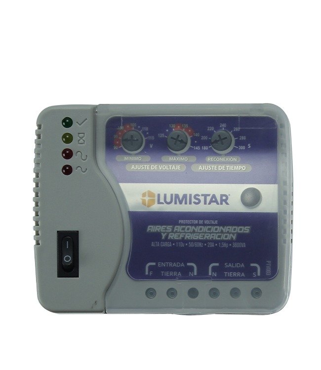 Imagen del Producto: PROTECTOR DE VOLTAJE A/ACOND. Y REFRIGERACION 110V 30AMP LUMISTAR en Area Electric