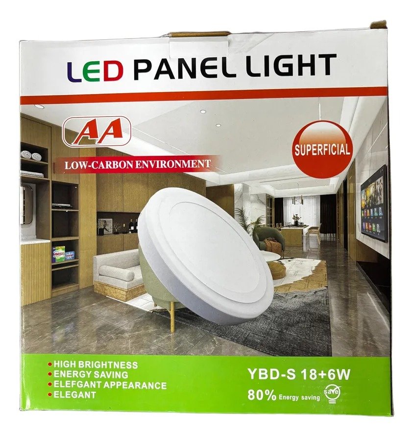 Imagen del Producto: PANEL LED SUPERFICIAL REDONDO BICOLOR 18+6W BLANCO+CALIDA AA en Area Electric