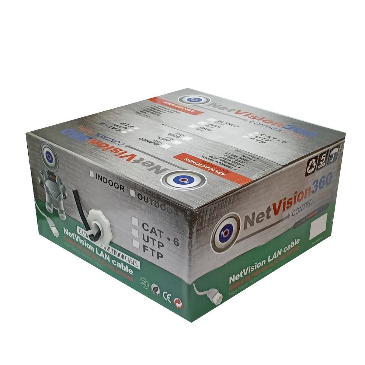 Imagen del Producto: BOBINA CABLE UTP NETVISION CAT6 305MTS CCA EXTERIOR en Area Electric