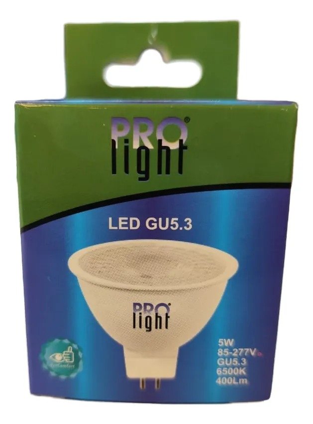 Imagen del Producto: BOMBILLO LED DICROICO MR 16 5W GU5.3  6500K 85-277V PROLIGHT en Area Electric