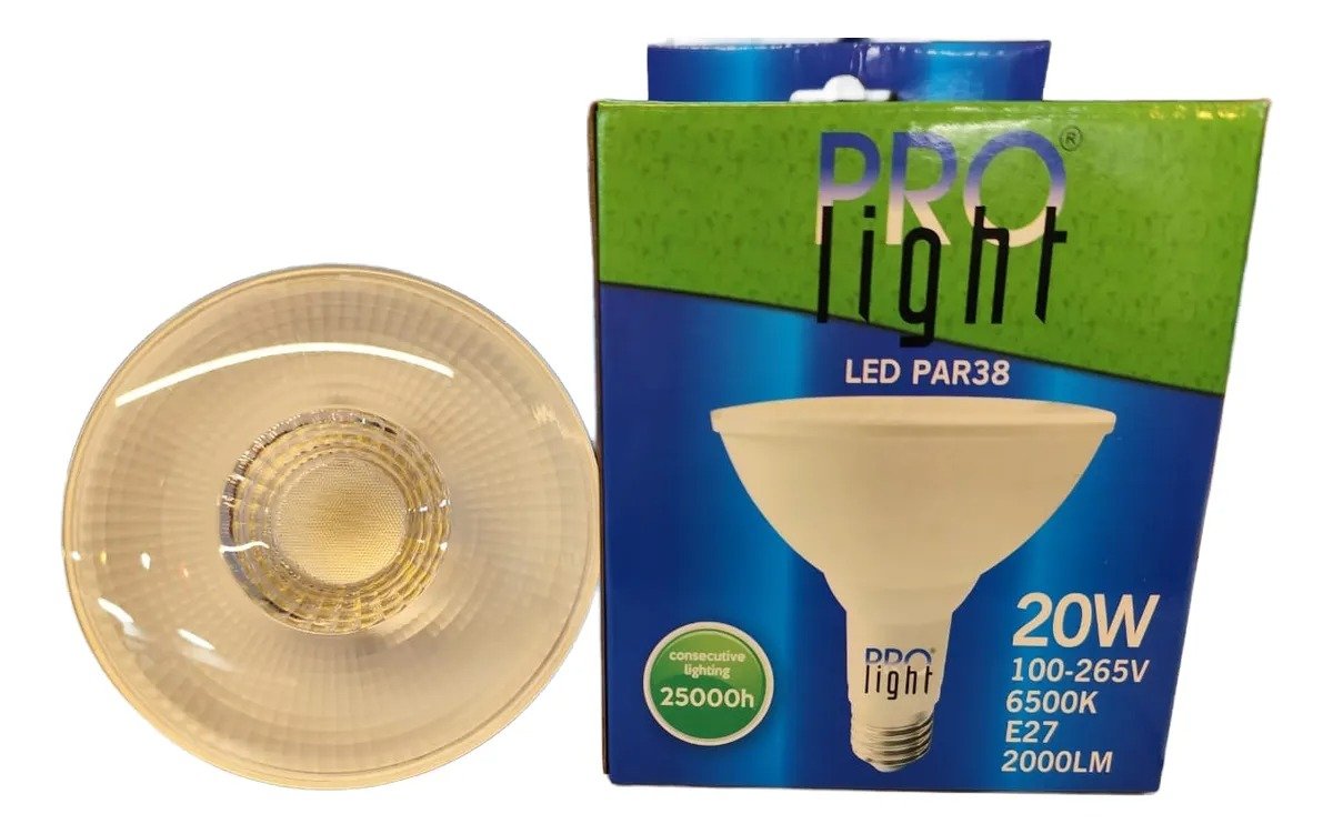 Imagen del Producto: BOMBILLO LED PAR38 20W E-27 85-265V BLANCA 6500K PROLIGHT en Area Electric