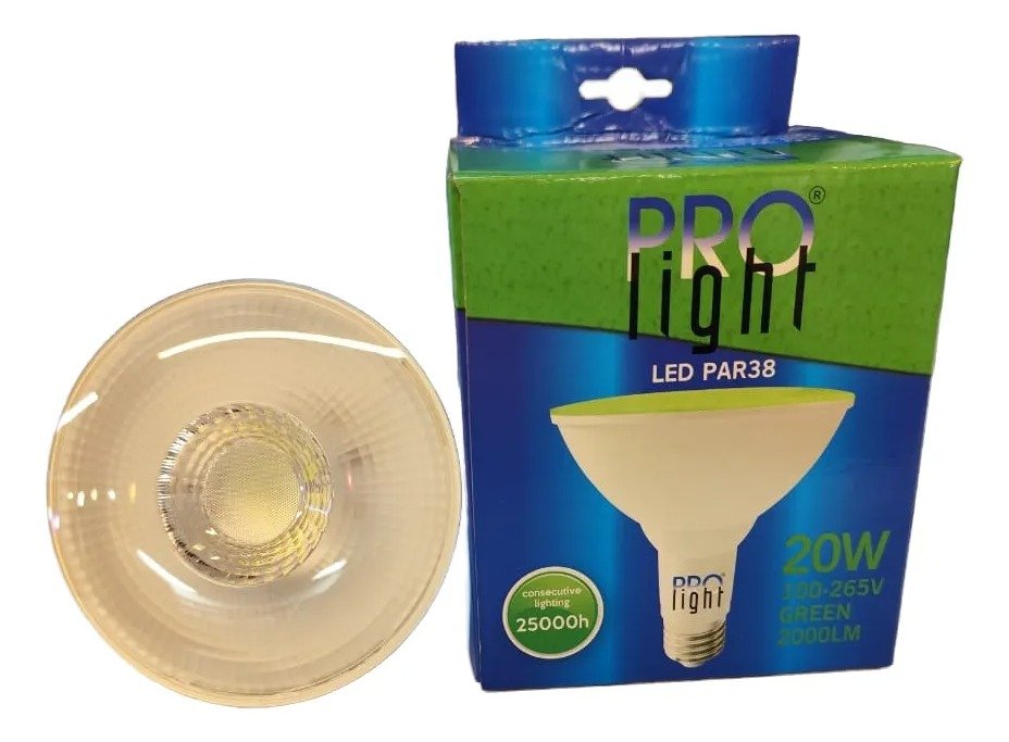 Imagen del Producto: BOMBILLO LED PAR38 VERDE 20W 85-265V PROLIGHT en Area Electric