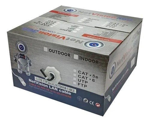 Imagen del Producto: BOBINA CABLE UTP NETVISION CAT5E 305MTS CCA EXTERIOR OUTDOOR en Area Electric