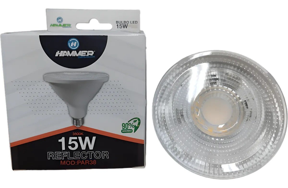 Imagen del Producto: PAR 38 LED HAMMER REFLECTOR 15W 6500K - E27 - 1350 LUMENES - IP20 en Area Electric
