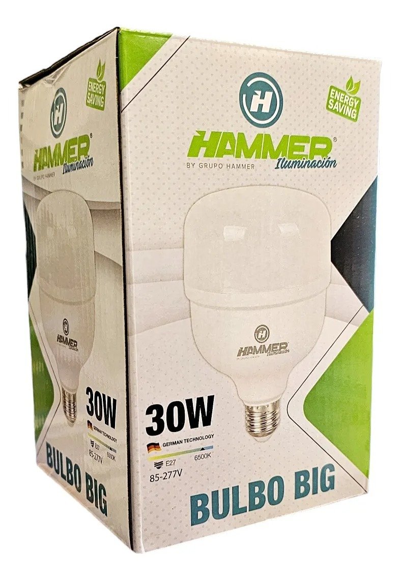 Imagen del Producto: BULBO BIG2 / 30W / E27 / 85-277V / PVC / DOB / 80LM*W / 6500K  HAMMER en Area Electric