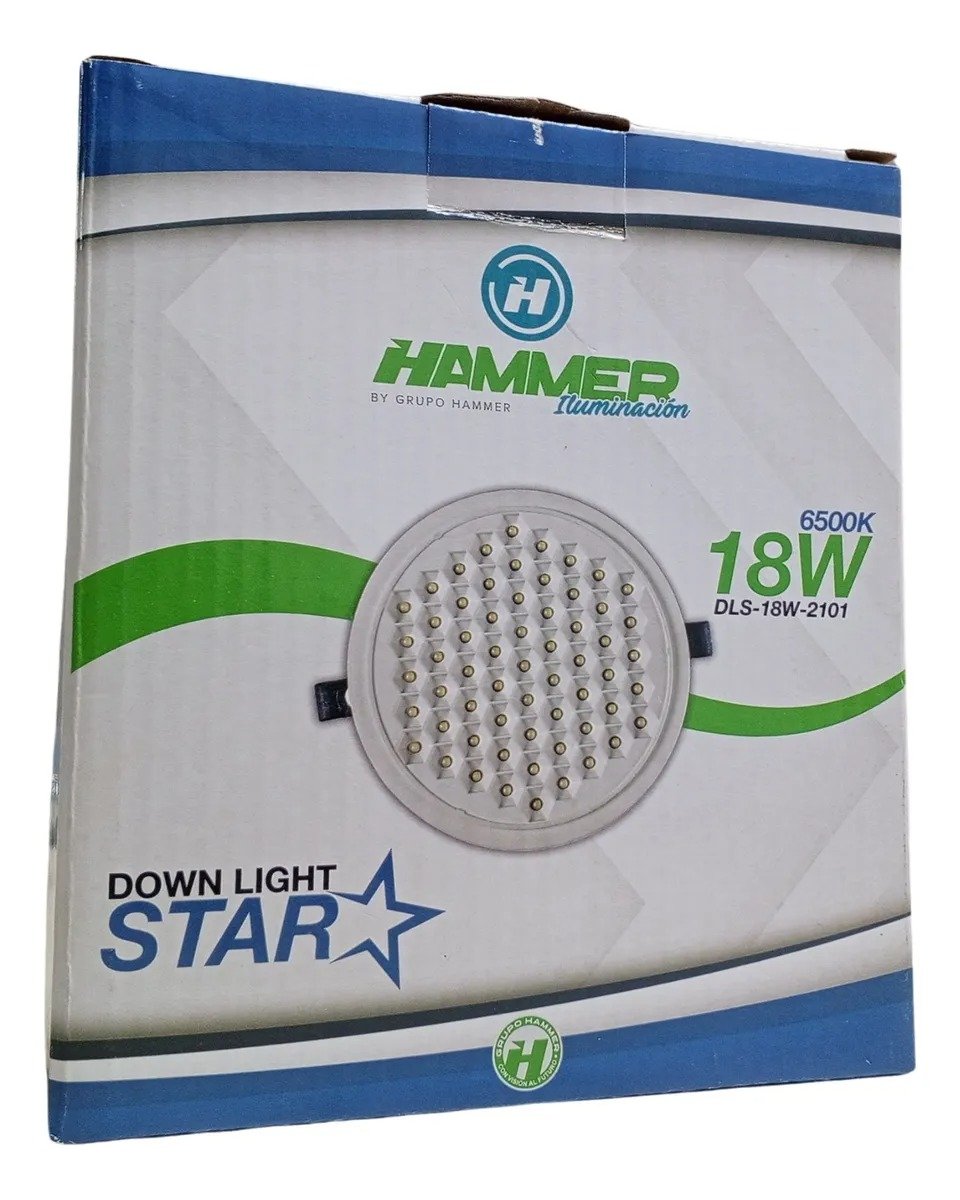 Imagen del Producto: DOWN LIGHT LED STAR - 18W - CIRCULAR - 6500K - 120MM - 85/265V HAMMER en Area Electric