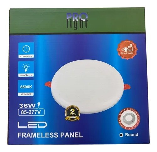 Imagen del Producto: PANE LED AJUS P/EMP REDONDO BORDE INFINITO 36W 100-265V PROLIGHT en Area Electric