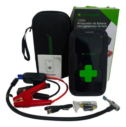 Imagen del Producto: ARRANCADOR DE BATERIA CON COMPRESOR DE AIRE 1200A/12V EVERGREEN en Area Electric