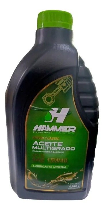 Imagen del Producto: ACEITE MINERAL MULTIGRADO HAMMER SAE 15W40 API SL 0.946L GREEN CLASSIC - HAMMER en Area Electric