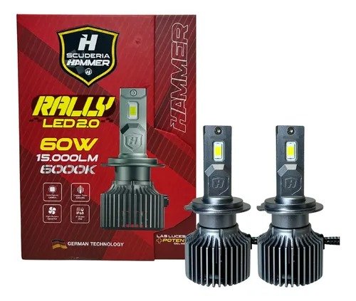 Imagen del Producto: RALLY LED 2.0 H7-6000K 60W 15.000 LM HAMMER AUTO en Area Electric